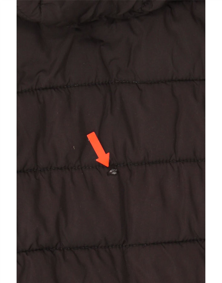 Champion Womens Hooded Padded Jacket UK 10 Small Black Polyester