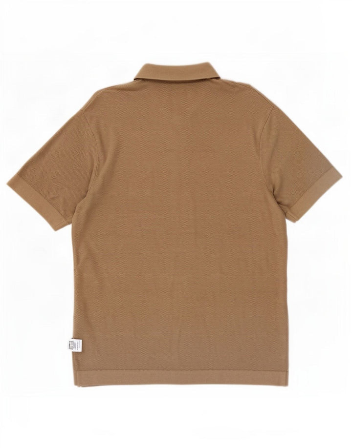 Jack & Jones Mens Short Sleeve Shirt Medium Beige Cotton