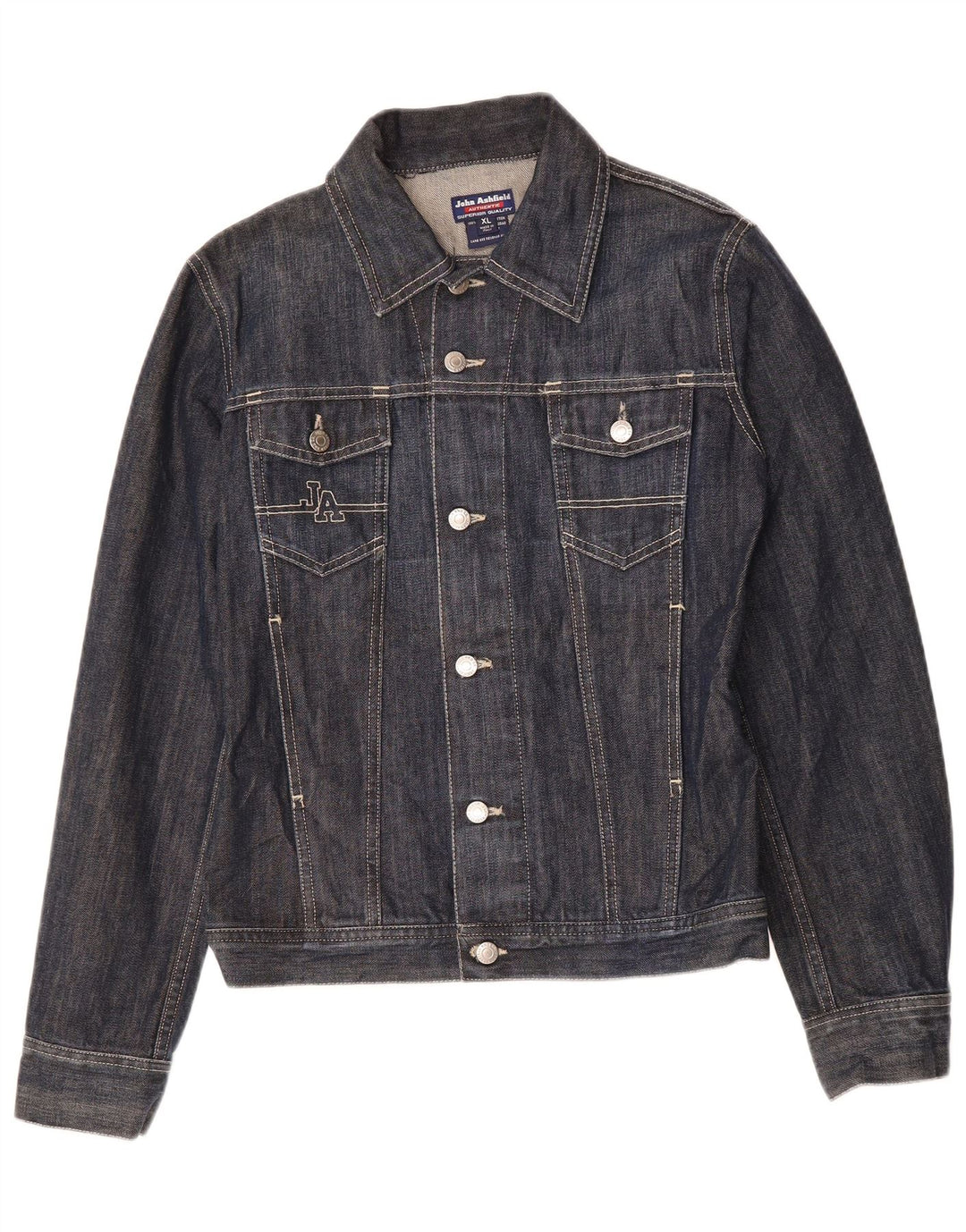 JOHN ASHFIELD Boys Denim Jacket 11-12 Years XL Navy Blue Cotton