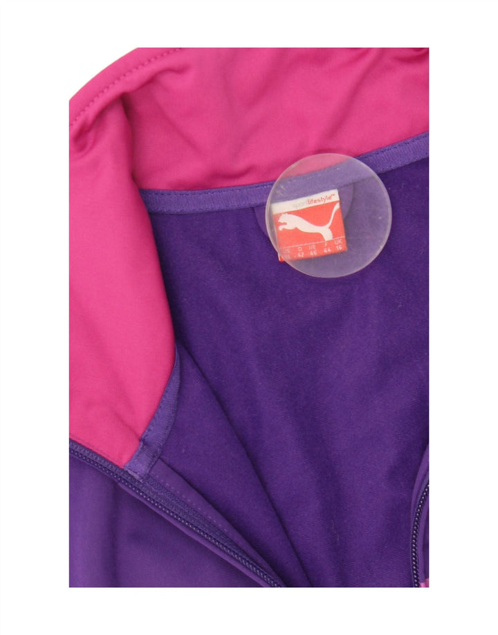 Puma Womens Graphic Tracksuit Top Jacket UK 16 Large Purple