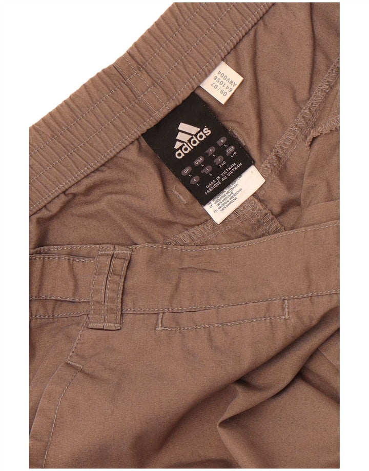 Adidas Mens Straight Cargo Trousers Large W38 L30 Beige Cotton