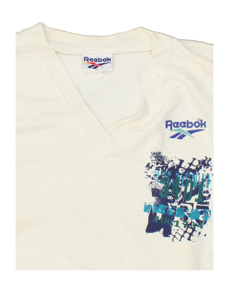 REEBOK Mens Graphic Vest Top 2XL White | Vintage Reebok | Thrift | Second-Hand Reebok | Used Clothing | Messina Hembry 