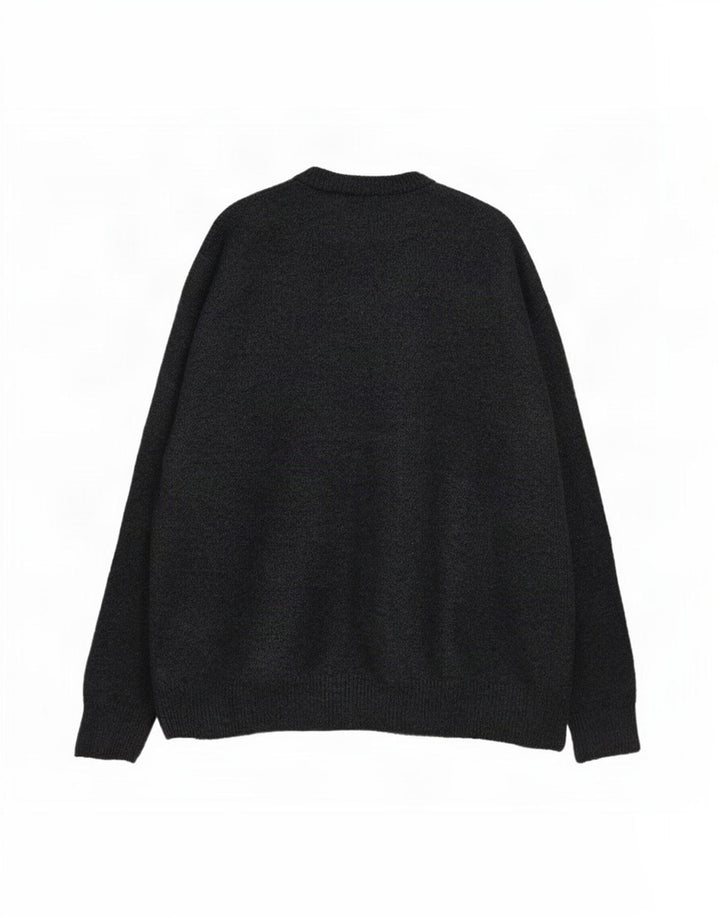 Zara Mens Crew Neck Jumper Sweater Large Navy Blue Acrylic
