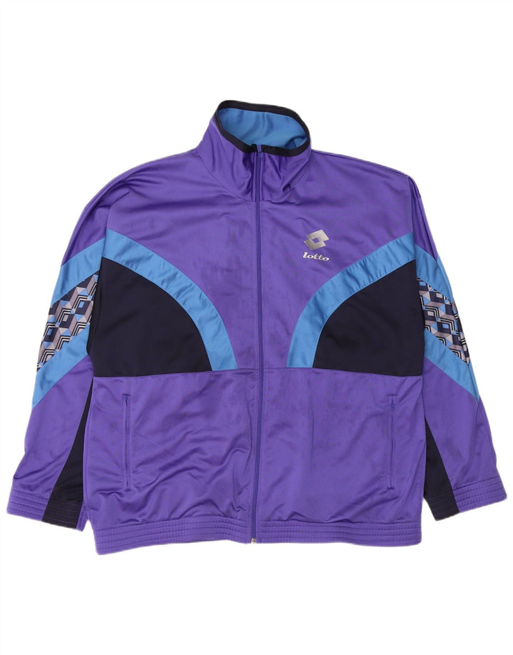 Lotto Mens Tracksuit Top Jacket XL Purple Colourblock