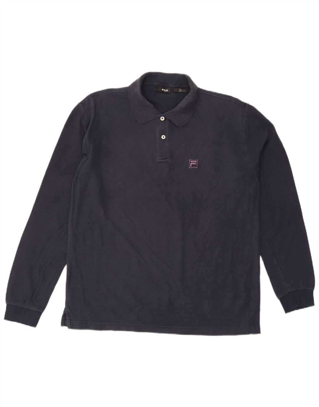 FILA Mens Long Sleeve Polo Shirt Large Navy Blue