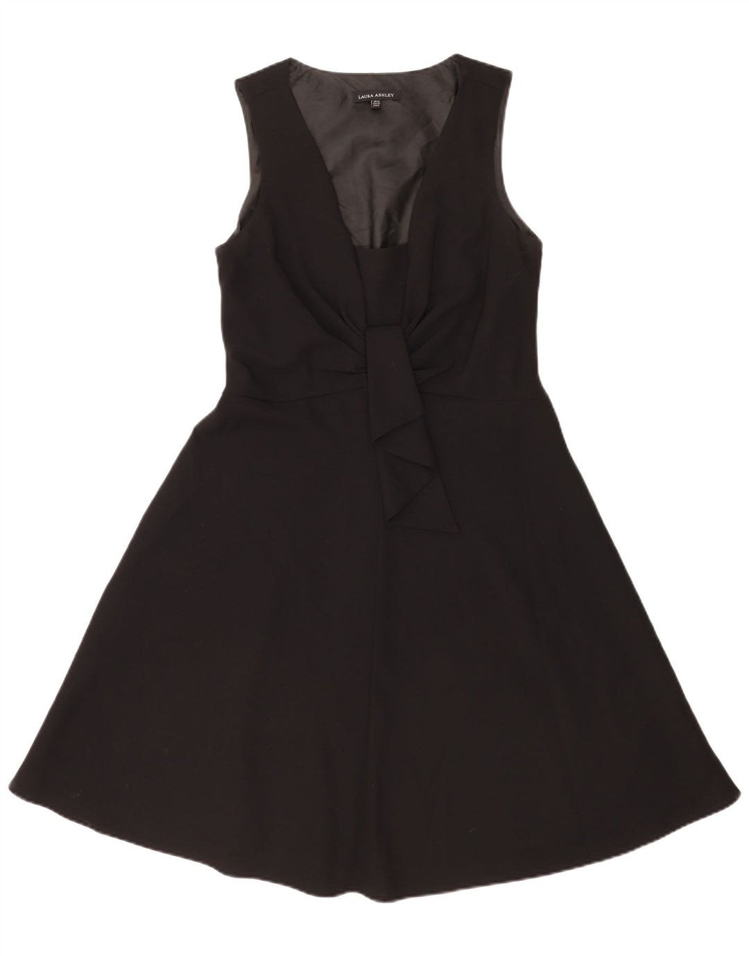 Laura Ashley Womens Sleeveless A-Line Dress UK 12 Medium Black Polyester