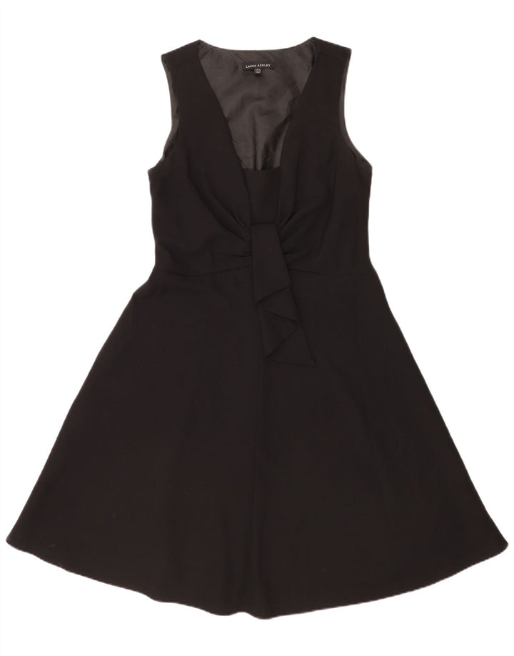 Laura Ashley Womens Sleeveless A-Line Dress UK 12 Medium Black Polyester