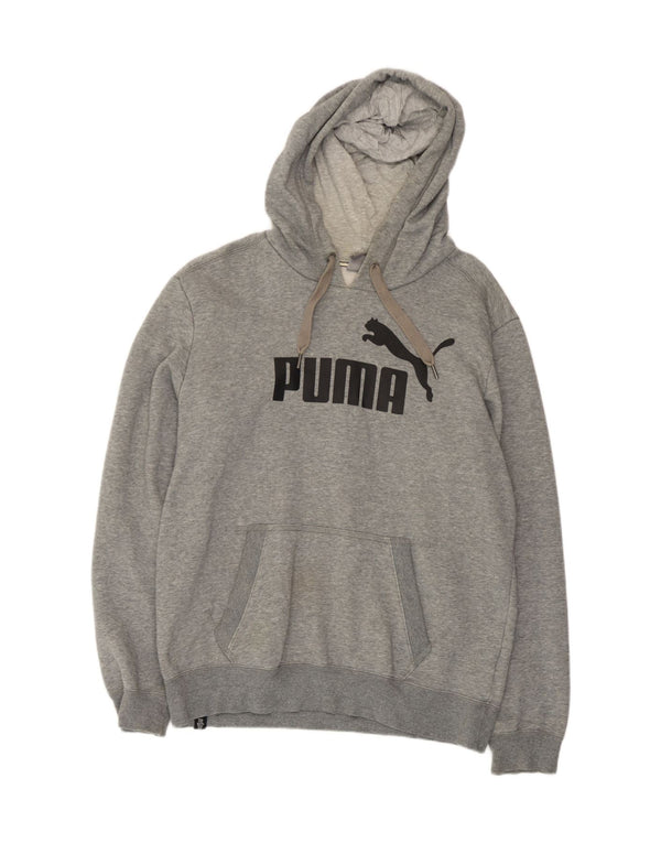Puma Mens Graphic Hoodie Jumper Medium Grey Cotton