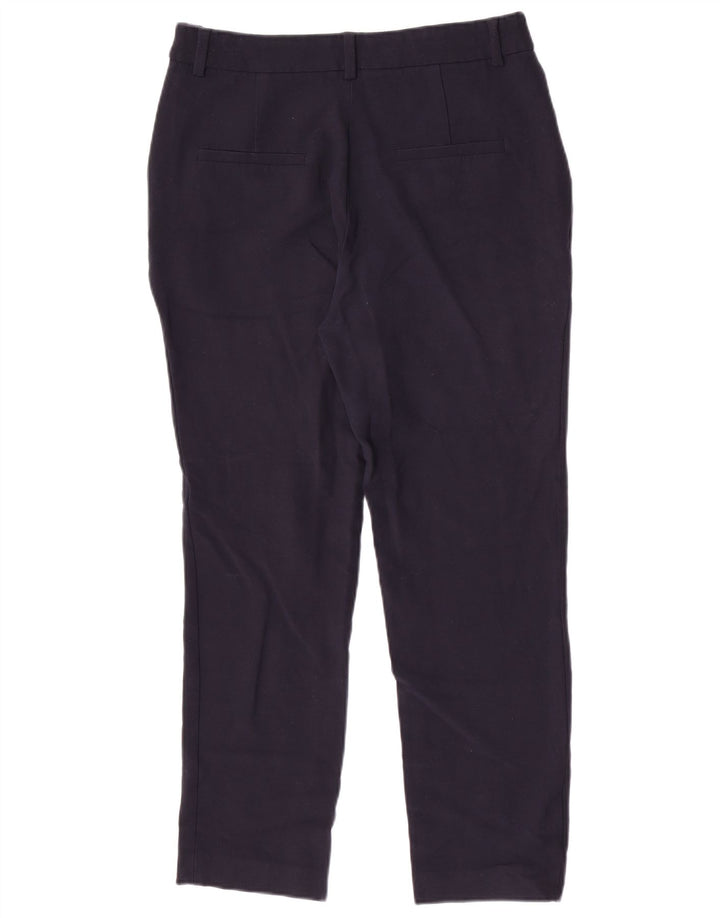 Massimo Dutti Womens Slim Suit Trousers EU 40 Medium W30 L27 Navy Blue Wool