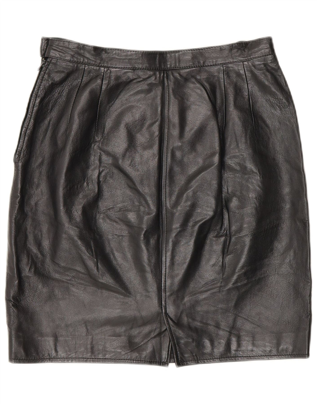 i Blues Womens Leather Skirt IT 42 Medium W28 Black