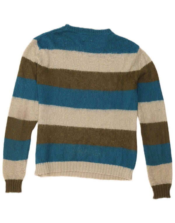 Diesel Mens Boat Neck Jumper Sweater Small Multicoloured Striped Acrylic