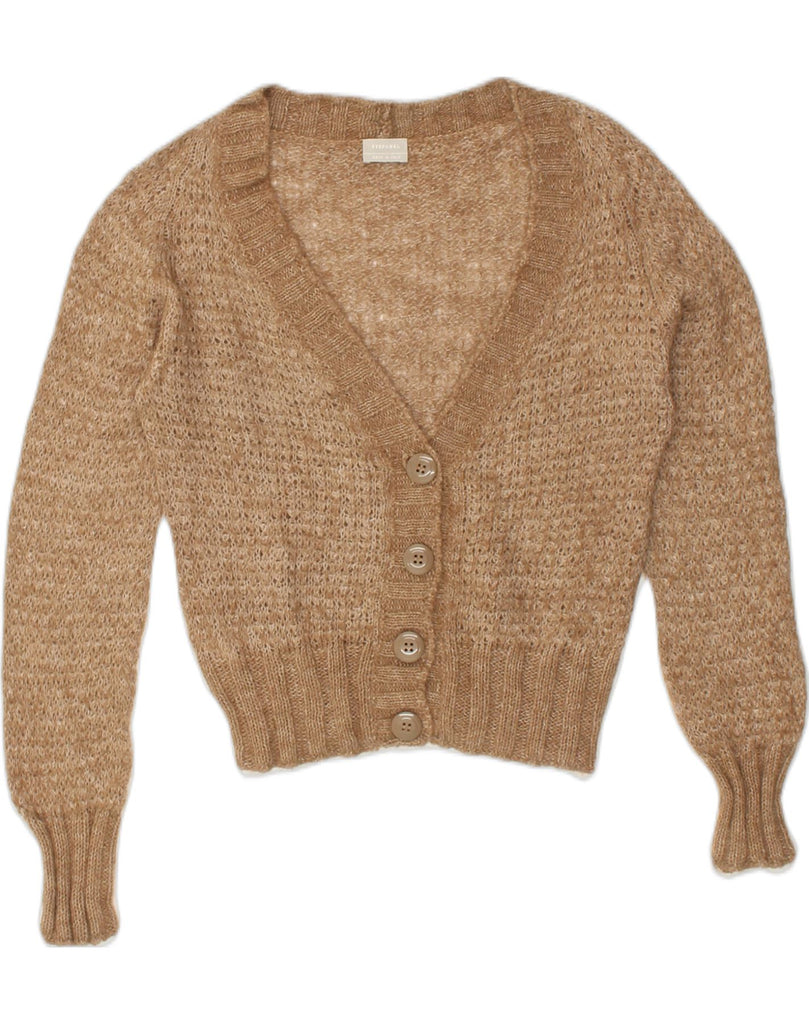 STEFANEL Womens Cardigan Sweater UK 14 Medium Brown Alpaca Wool | Vintage Stefanel | Thrift | Second-Hand Stefanel | Used Clothing | Messina Hembry 