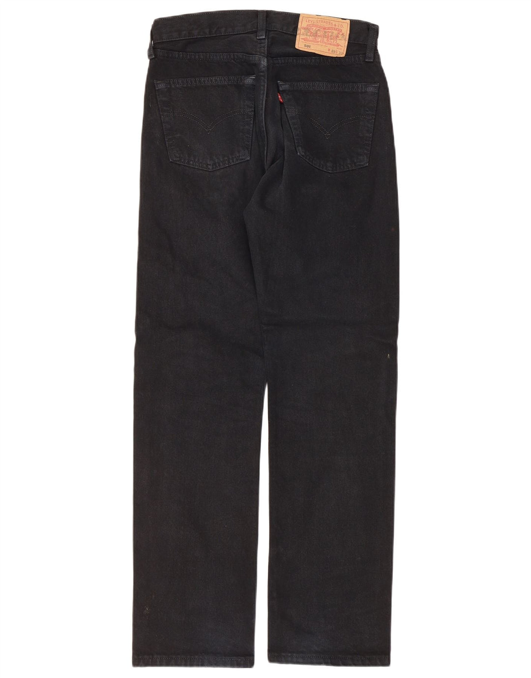 Levi's Mens 501 Straight Jeans W28 L30 Black Cotton