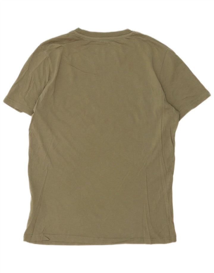 Jack & Jones Mens Graphic T-Shirt Top Medium Khaki Cotton