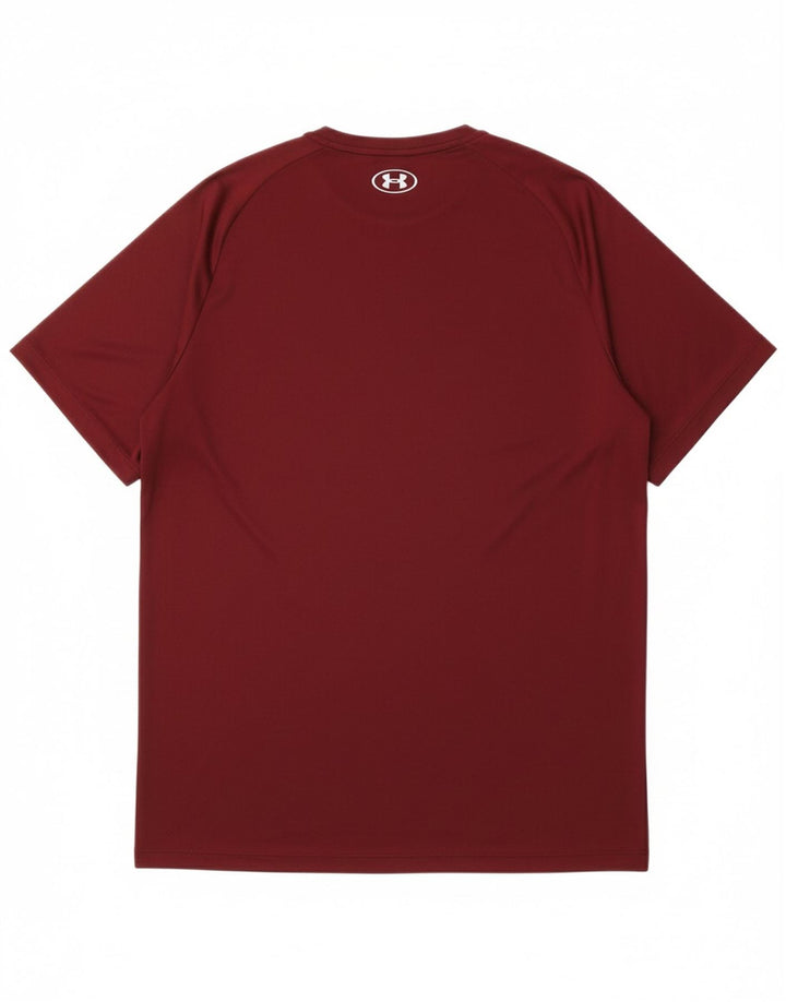 UNDER ARMOUR Mens Graphic T-Shirt Top Large Burgundy Polyester