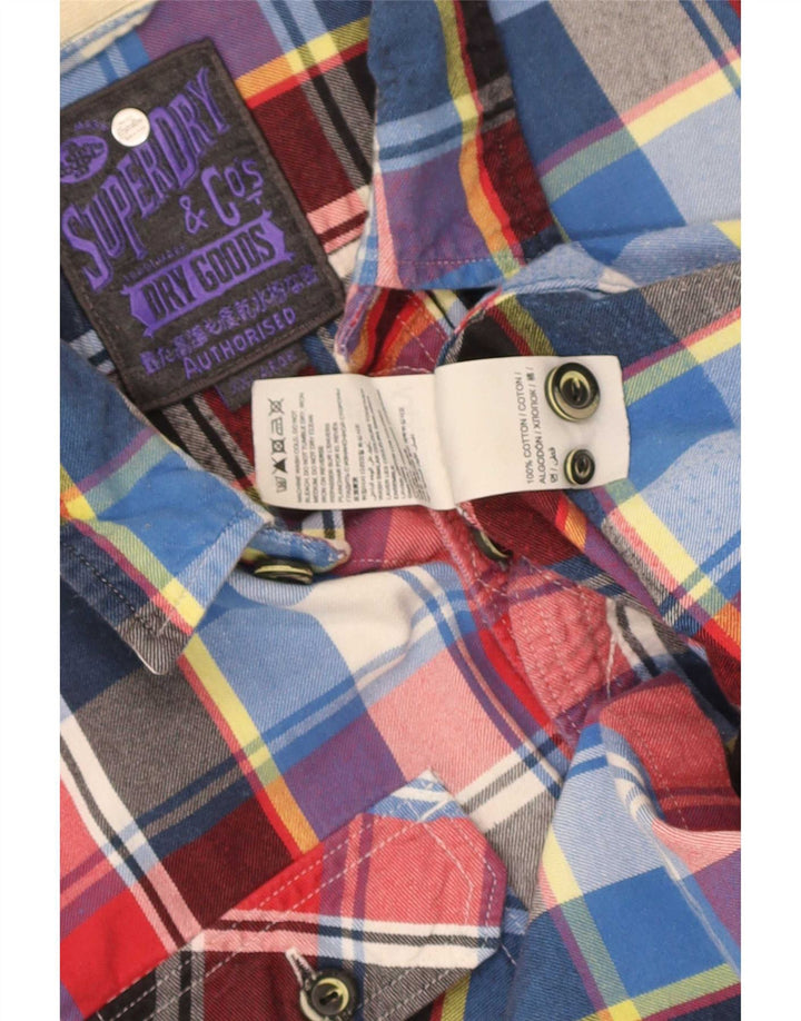 Superdry Mens Flannel Shirt 2XL Multicoloured Check Cotton