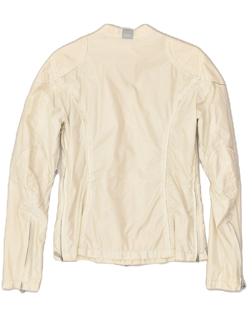 BELSTAFF Womens Utility Jacket UK 42 Medium Off White Polyester | Vintage Belstaff | Thrift | Second-Hand Belstaff | Used Clothing | Messina Hembry 