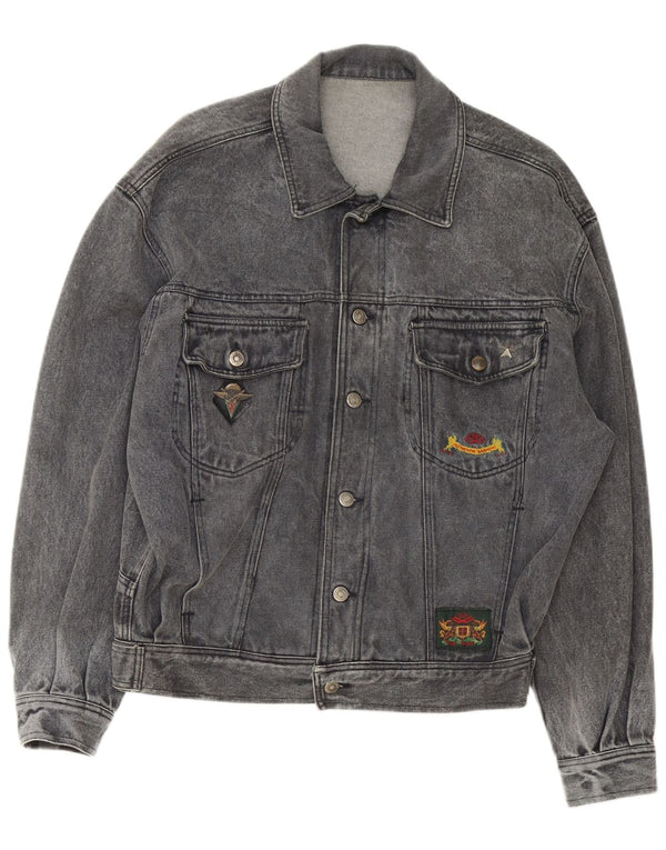 Vintage Mens Denim Jacket UK 40 Large Grey