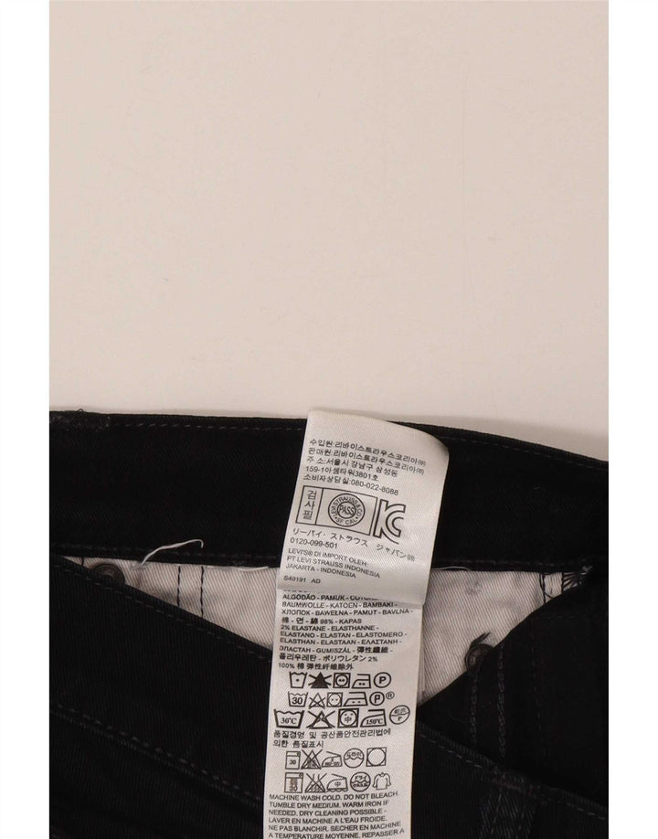 Levi's Mens Cropped Straight Jeans W31 L25 Black Cotton