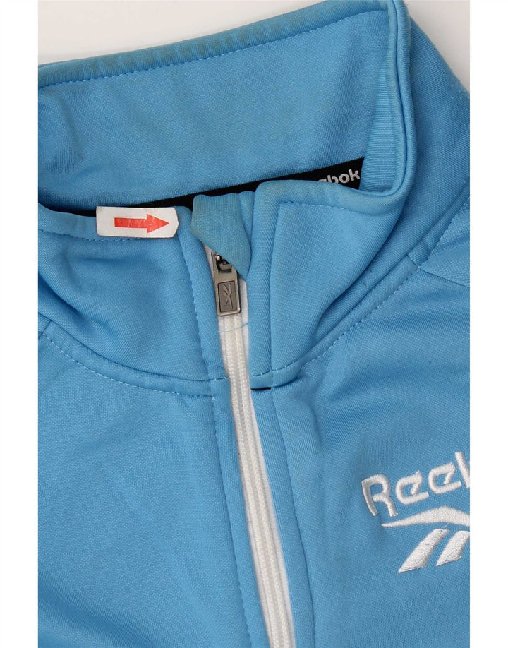 Reebok Boys Tracksuit Top Jacket 15-16 Years Blue Colourblock Polyester