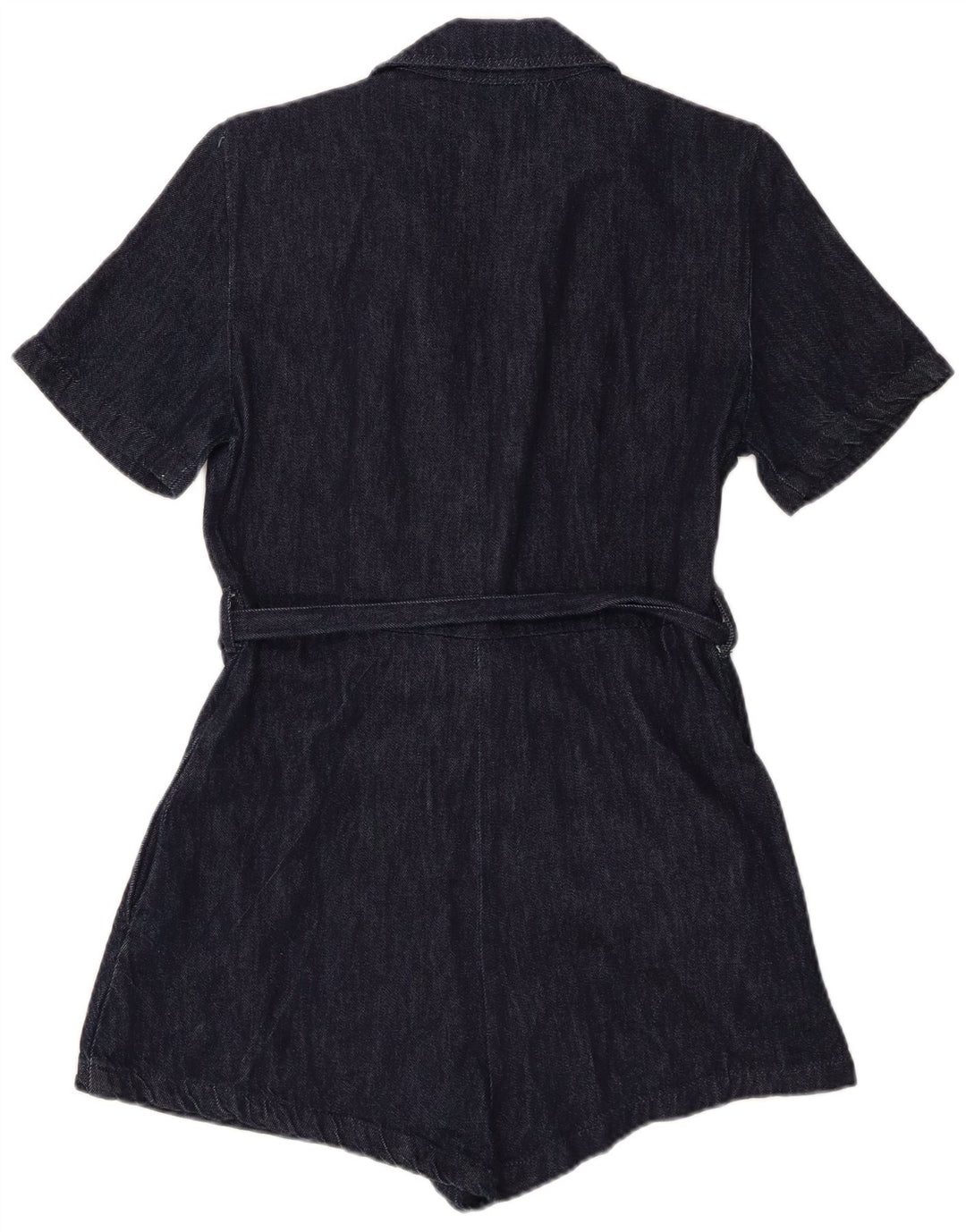 Zara Womens Denim Playsuit UK 12 Medium Navy Blue
