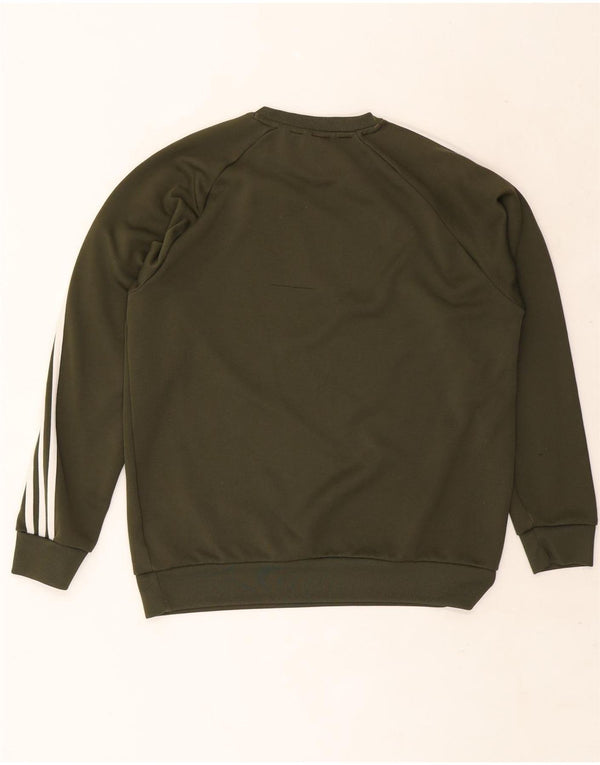 Adidas Mens Sweatshirt Jumper Large Khaki Polyester