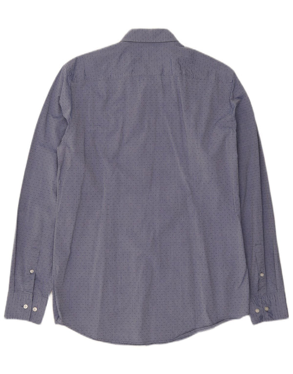 Hugo Boss Mens Slim Fit Shirt Size 15 3/4 40 Medium Blue Spotted