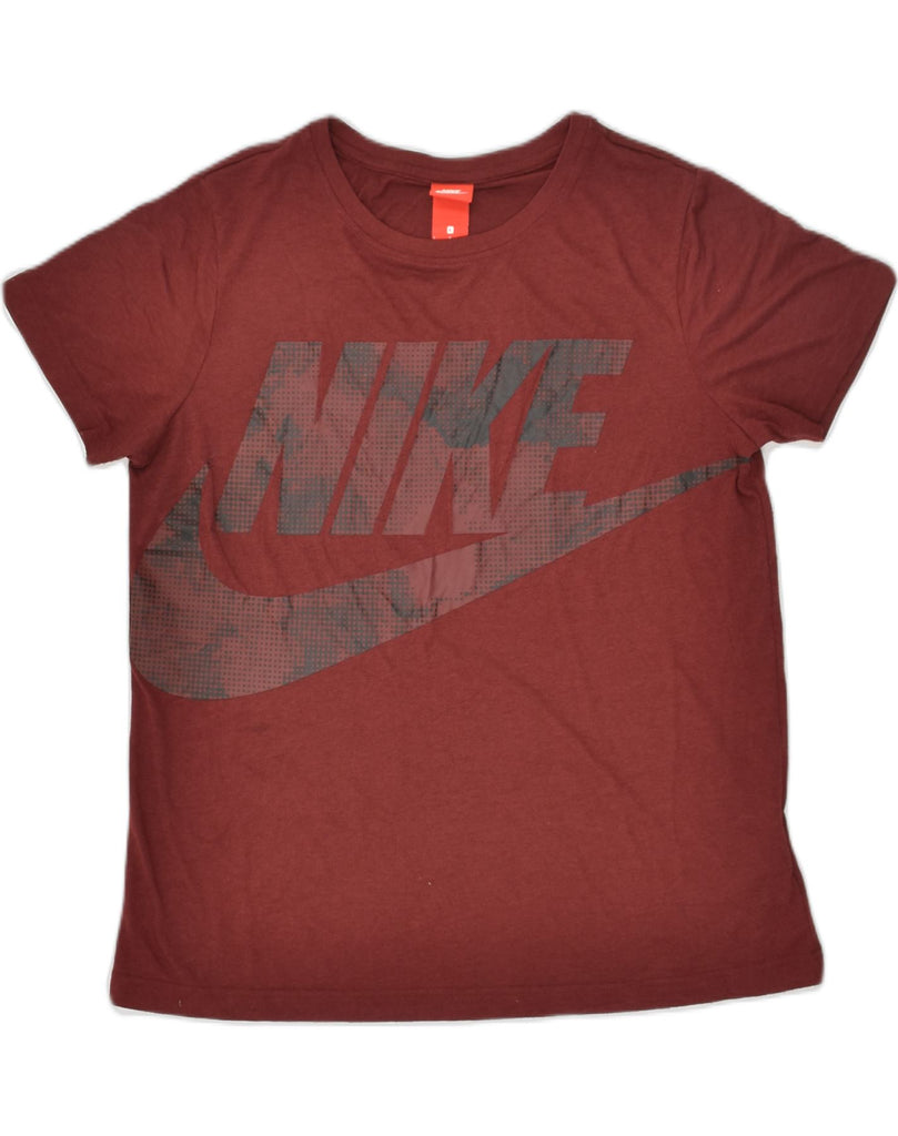 NIKE Womens Graphic T-Shirt Top UK 16 Large Brown Polyester | Vintage Nike | Thrift | Second-Hand Nike | Used Clothing | Messina Hembry 