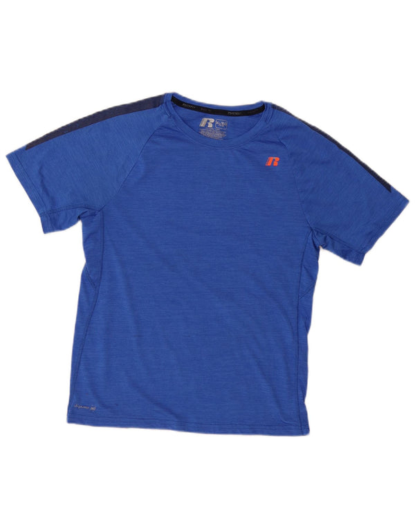 Russell Athletic Boys Dri-Power T-Shirt Top 14-15 Years XL Blue Colourblock