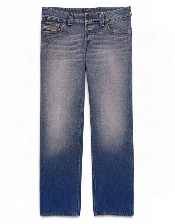 Diesel Womens Straight Jeans W34 L32 Blue Cotton