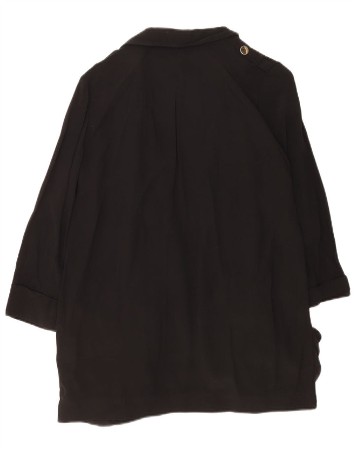 Reiss Womens Oversized Open Blazer Jacket UK 10 Small Black Acetate