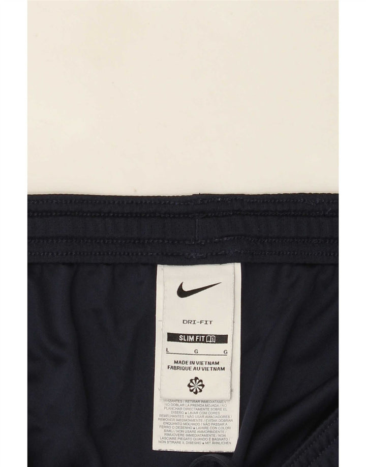 Nike Mens Dri Fit Slim Sport Shorts Large Navy Blue Colourblock Polyester