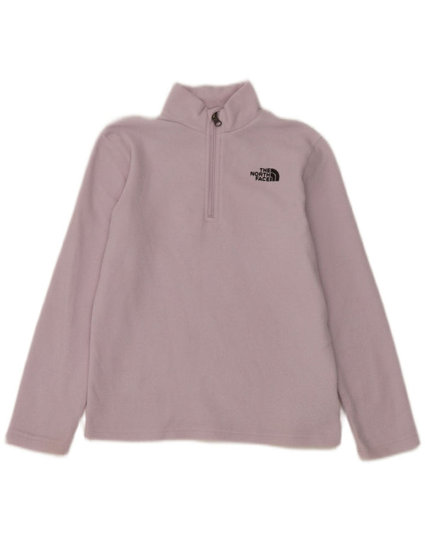 The North Face Girls Zip Neck Fleece Jumper 11-12 Years Large Purple