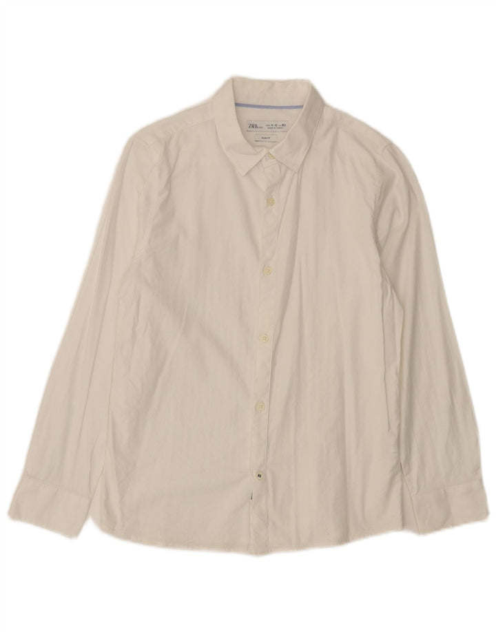 Zara Boys Slim Fit Shirt 11-12 Years White Cotton