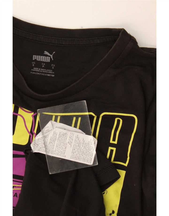 Puma Mens Graphic T-Shirt Top Small Black Cotton
