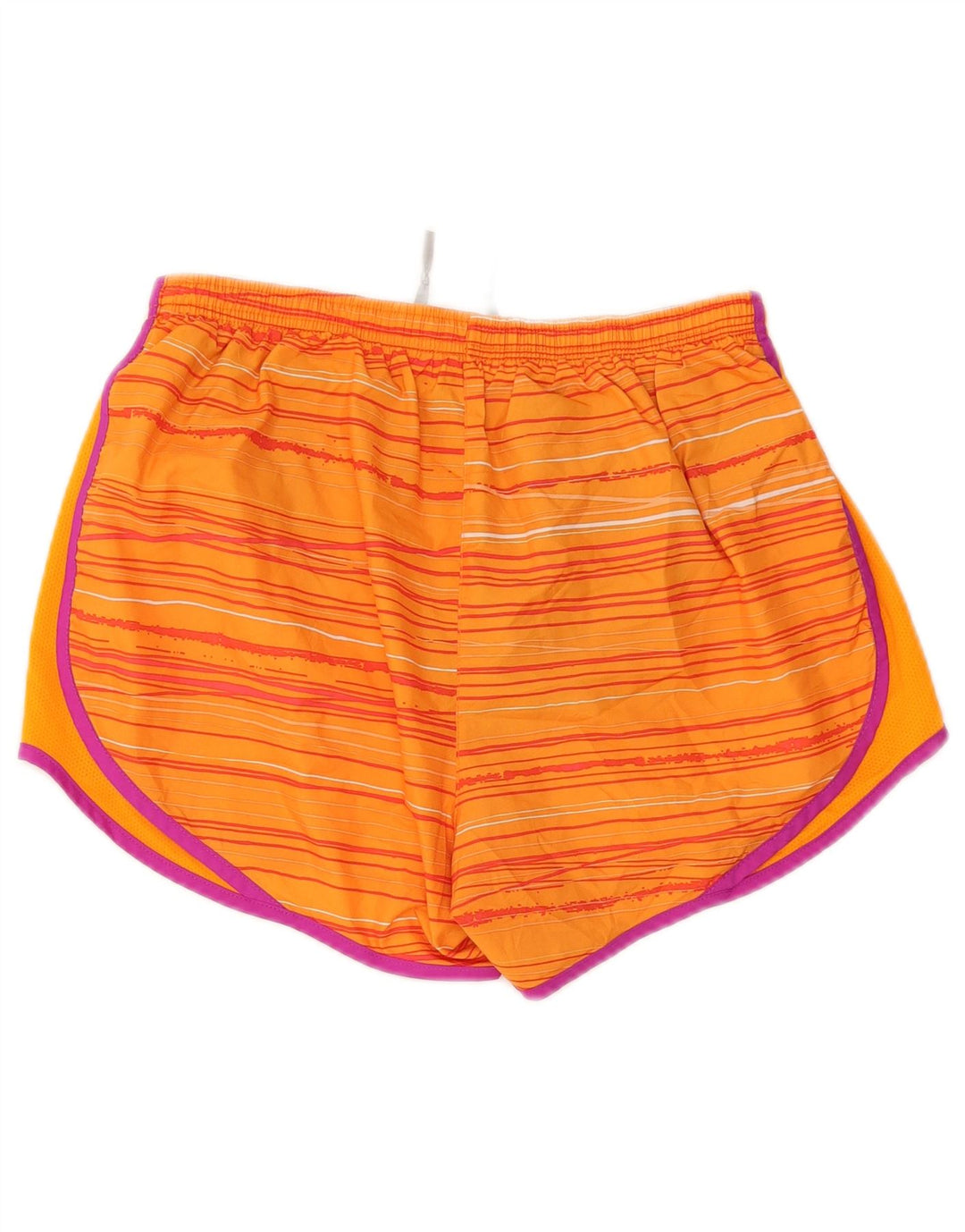 Nike Womens Dri Fit Sport Shorts UK 12 Medium Orange Striped