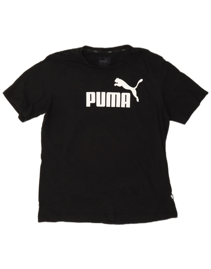 Puma Womens Graphic T-Shirt Top UK 12 Medium Black