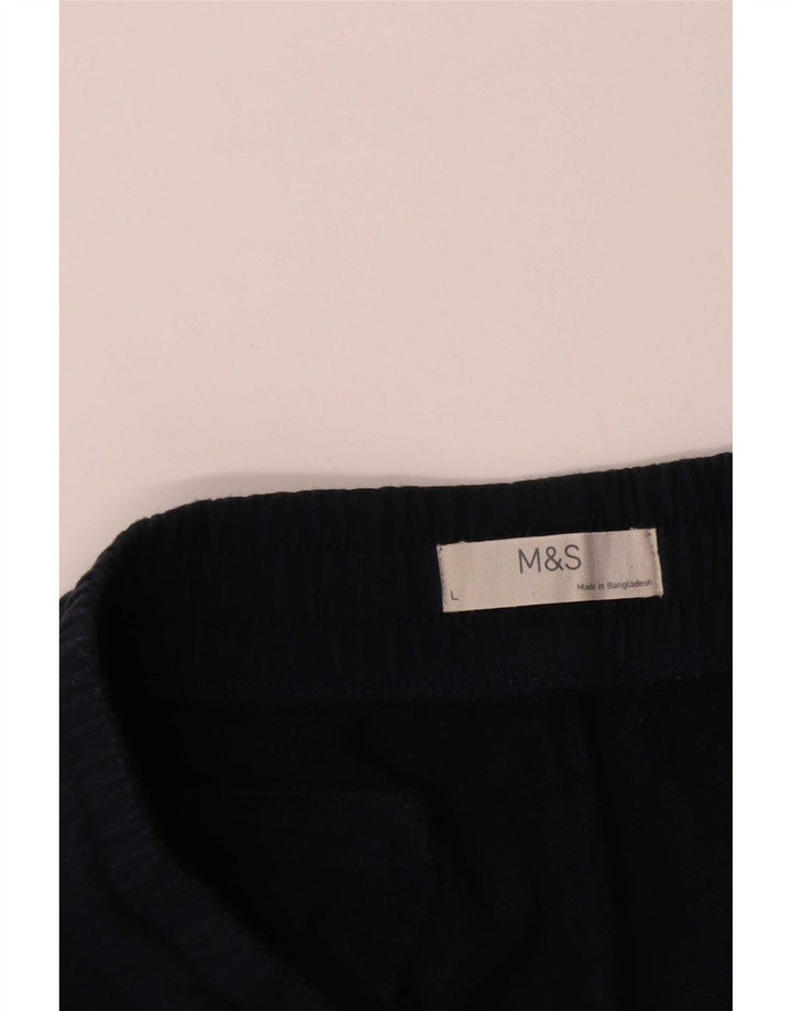 Marks & Spencer Mens Tracksuit Trousers Large Black Cotton