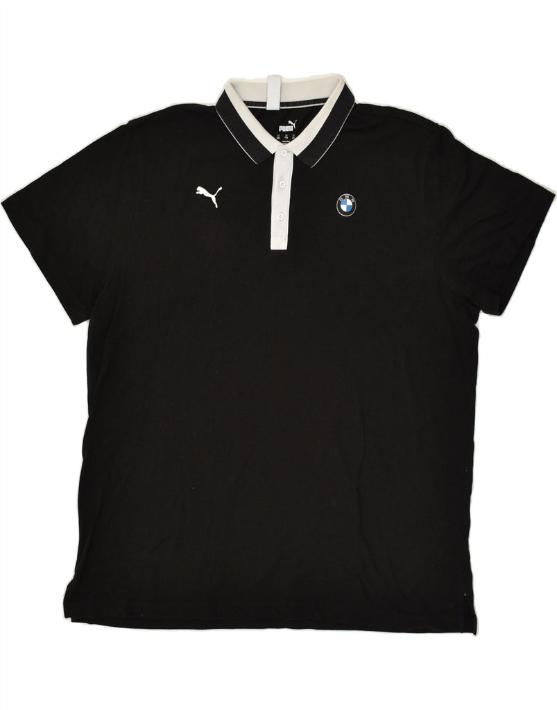 PUMA Mens BMW Graphic Polo Shirt 2XL Black Cotton | Vintage Puma | Thrift | Second-Hand Puma | Used Clothing | Messina Hembry 