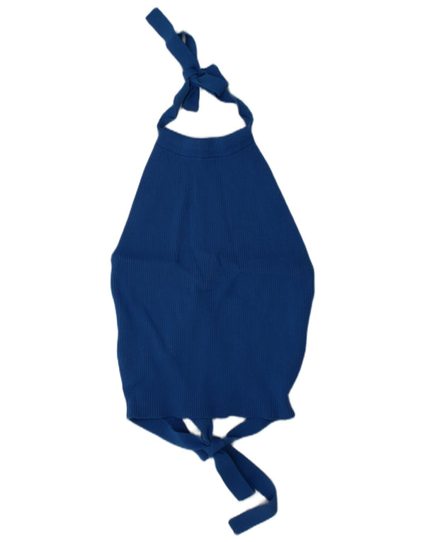 Zara Womens Crop Halter Top Small Blue