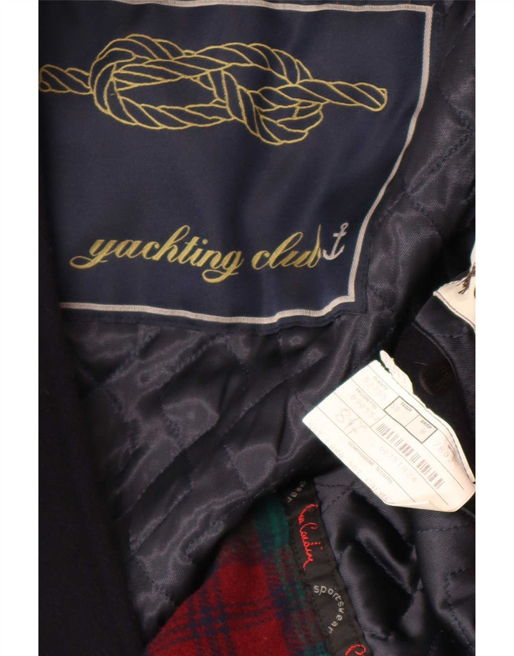 Yachting Club Mens Overcoat IT 50 Large Navy Blue Wool