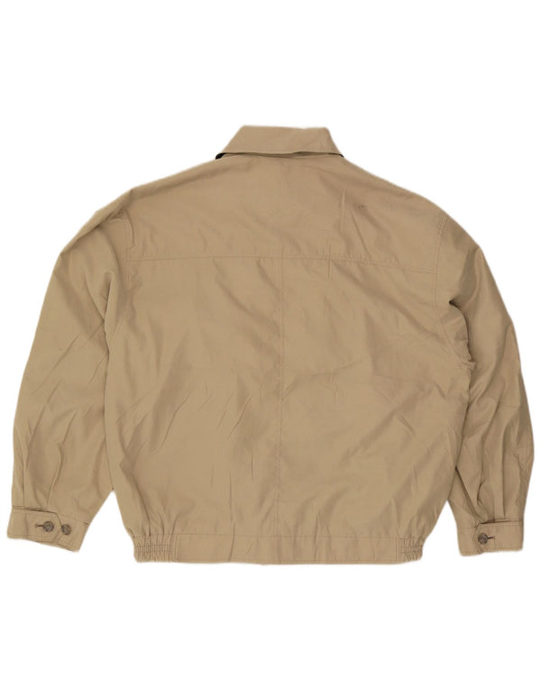 Marks & Spencer Mens Loose Fit Bomber Jacket UK 38 Medium Beige Polyester