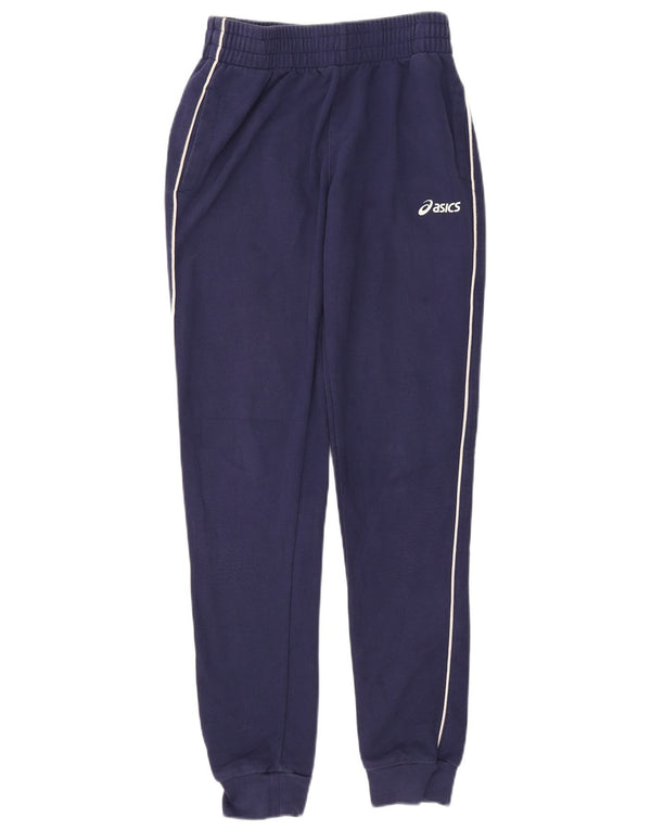 Asics Mens Tracksuit Trousers Joggers Medium Navy Blue Cotton