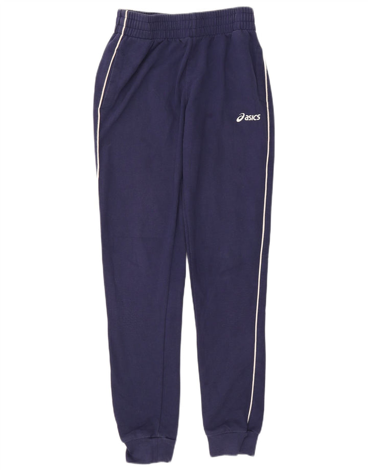 Asics Mens Tracksuit Trousers Joggers Medium Navy Blue Cotton