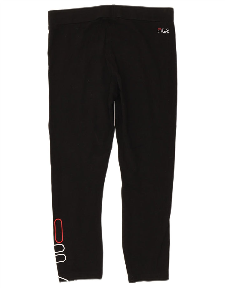 Fila Womens Graphic Capri Leggings UK 14 Large Black