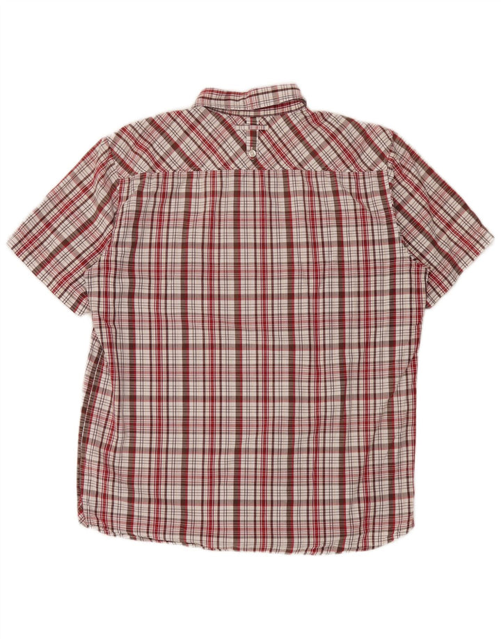 Wrangler Mens Short Sleeve Shirt Medium Red Check Cotton