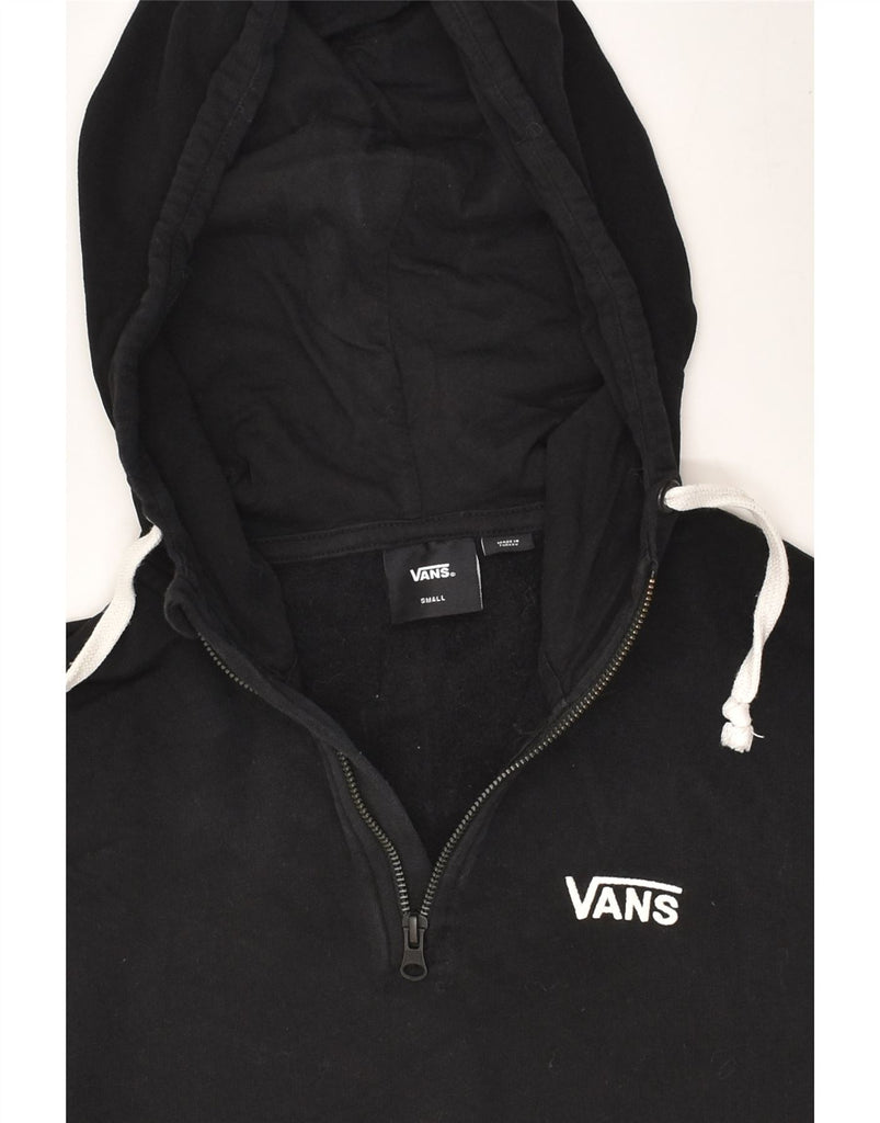 VANS Womens Crop Oversized Hoodie Jumper UK 8 Small Black Cotton | Vintage Vans | Thrift | Second-Hand Vans | Used Clothing | Messina Hembry 