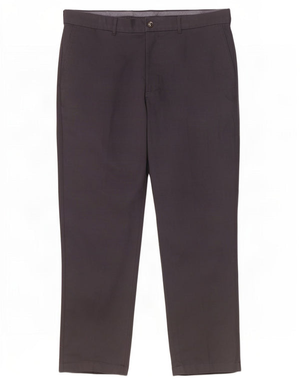 Marks & Spencer Mens Straight Chino Trousers W38 L31 Navy Blue Cotton