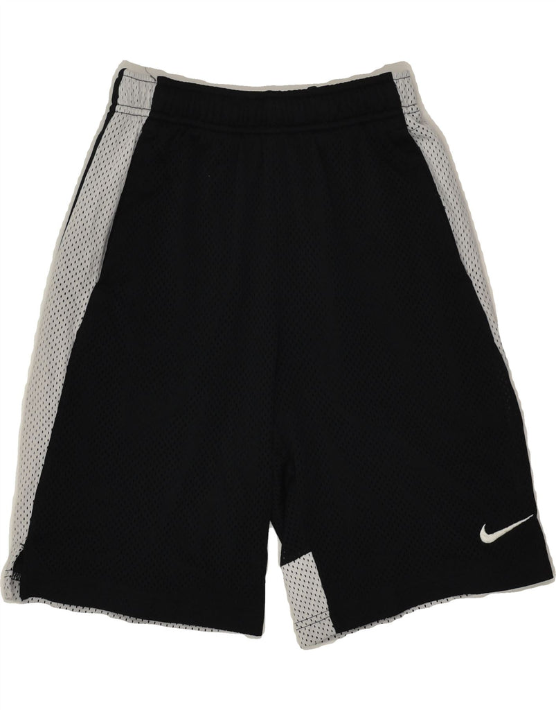 NIKE Boys Sport Shorts 7-8 Years Medium Black Polyester | Vintage Nike | Thrift | Second-Hand Nike | Used Clothing | Messina Hembry 