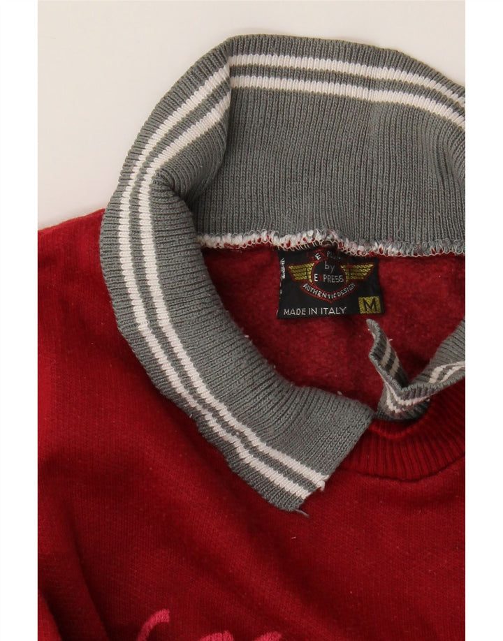 EXPRESS Womens Oversized Graphic Sweatshirt Jumper UK 14 Medium Red